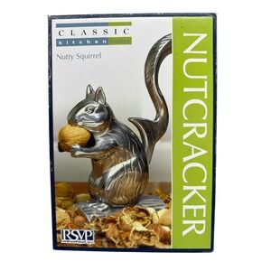 RSVP International Nutty Squirrel Nutcracker Cast Aluminum Silver NUTS 2004 Fall
